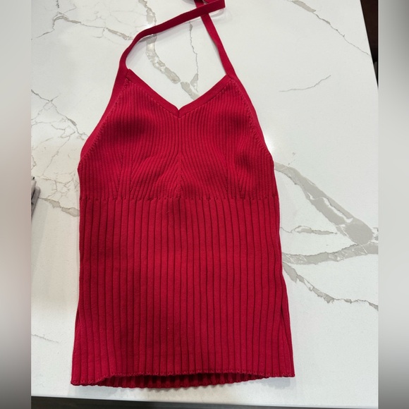 Reformation Red Ribbed Tank Top - Picture 3 of 5